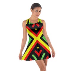 Reggae Vintage Geometric Vibrations Cotton Racerback Dress by beautyskulls