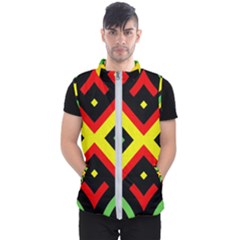 Reggae Vintage Geometric Vibrations Men s Puffer Vest by beautyskulls