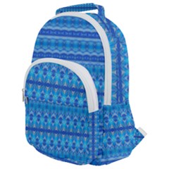 Stunning Luminous Blue Micropattern Magic Rounded Multi Pocket Backpack