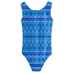 Stunning Luminous Blue Micropattern Magic Kids  Cut-out Back One Piece Swimsuit by beautyskulls