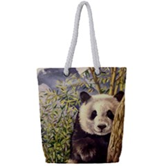 Panda Full Print Rope Handle Tote (small)