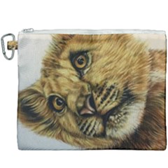 Lion Cub Canvas Cosmetic Bag (xxxl) by ArtByThree