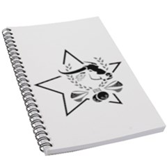 Black And White Stencil Carabao With Black Star 5 5  X 8 5  Notebook by WayfarerApothecary