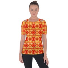 Ml 127 1 Shoulder Cut Out Short Sleeve Top by ArtworkByPatrick