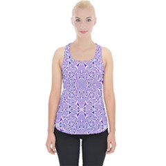 Lavender Lace Mandala Piece Up Tank Top by retrotoomoderndesigns