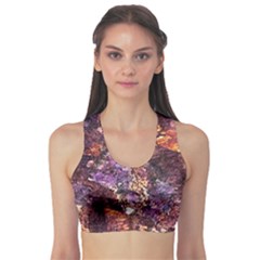 Colorful Rusty Abstract Print Sports Bra