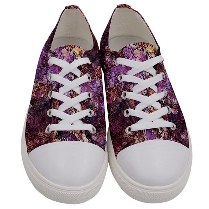 Colorful Rusty Abstract Print Women s Low Top Canvas Sneakers