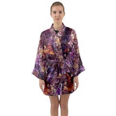 Colorful Rusty Abstract Print Long Sleeve Kimono Robe