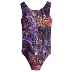 Colorful Rusty Abstract Print Kids  Cut-out Back One Piece Swimsuit by dflcprintsclothing