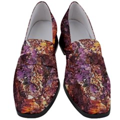 Colorful Rusty Abstract Print Women s Chunky Heel Loafers by dflcprintsclothing