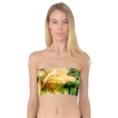 Awesome Funny Mushroom Skulls With Roses And Fire Bandeau Top by FantasyWorld7