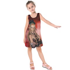 Wonderful Mythical Fairy Kids  Sleeveless Dress by FantasyWorld7