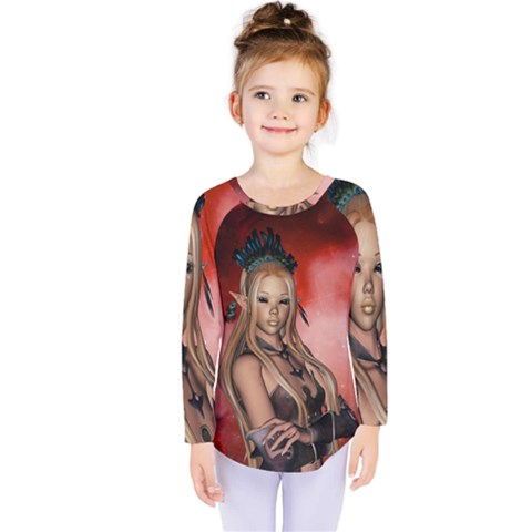 Wonderful Mythical Fairy Kids  Long Sleeve Tee by FantasyWorld7