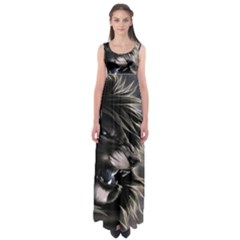 Angry Lion Digital Art Hd Empire Waist Maxi Dress by Sudhe