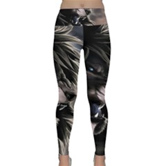 Angry Lion Digital Art Hd Lightweight Velour Classic Yoga Leggings by Sudhe