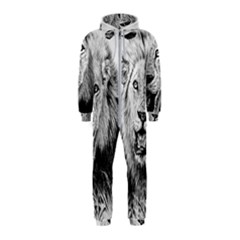 Lion Wildlife Art And Illustration Pencil Hooded Jumpsuit (kids) by Sudhe