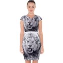 Lion Wildlife Art And Illustration Pencil Capsleeve Drawstring Dress  View1