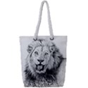 Lion Wildlife Art And Illustration Pencil Full Print Rope Handle Tote (Small) View1