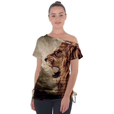 Roaring Lion Tie-up Tee by Sudhe