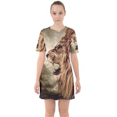 Roaring Lion Sixties Short Sleeve Mini Dress by Sudhe