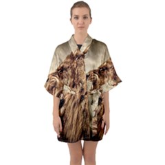 Roaring Lion Quarter Sleeve Kimono Robe by Sudhe