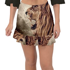 Roaring Lion Fishtail Mini Chiffon Skirt by Sudhe