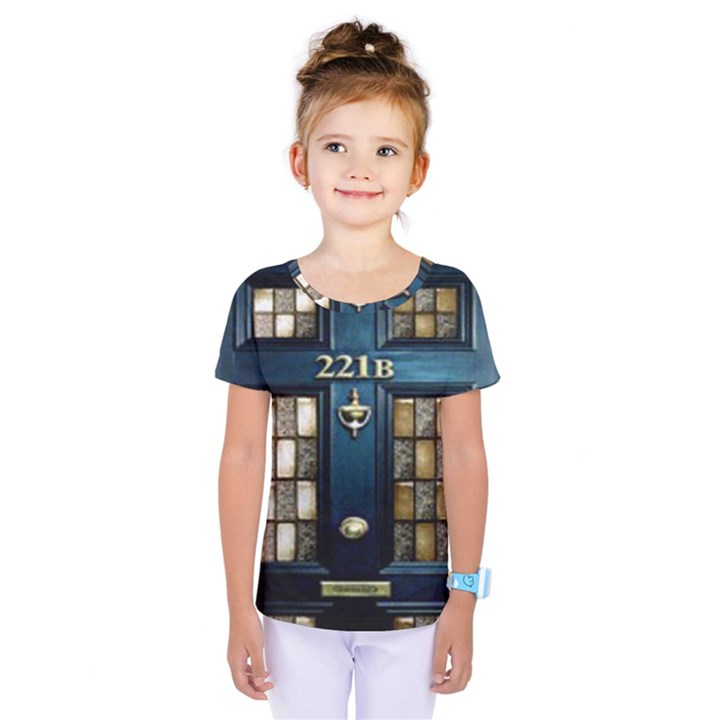 Tardis Sherlock Holmes 221b Kids  One Piece Tee