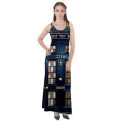 Tardis Sherlock Holmes 221b Sleeveless Velour Maxi Dress