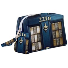 Tardis Sherlock Holmes 221b Wristlet Pouch Bag (large) by Sudhe