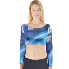 Tardis Space Long Sleeve Crop Top by Sudhe