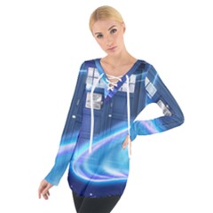 Tardis Space Tie Up Tee by Sudhe