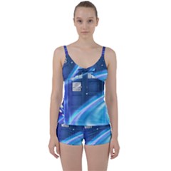 Tardis Space Tie Front Two Piece Tankini by Sudhe