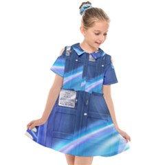 Tardis Space Kids  Short Sleeve Shirt Dress by Sudhe