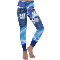 Tardis Space Kids  Lightweight Velour Classic Yoga Leggings by Sudhe