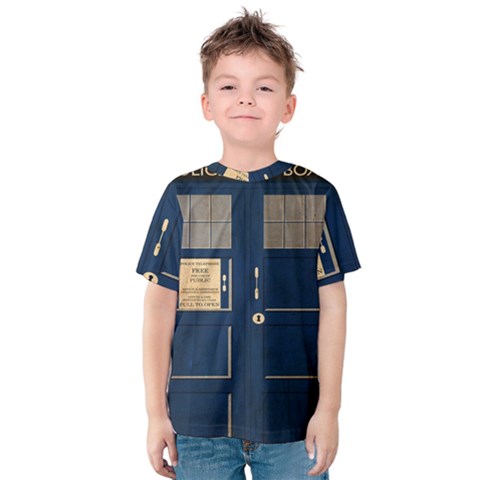 Tardis Poster Kids  Cotton Tee by Sudhe