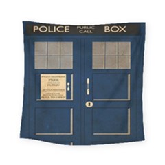 Tardis Poster Square Tapestry (small) by Sudhe