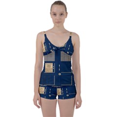 Tardis Poster Tie Front Two Piece Tankini by Sudhe