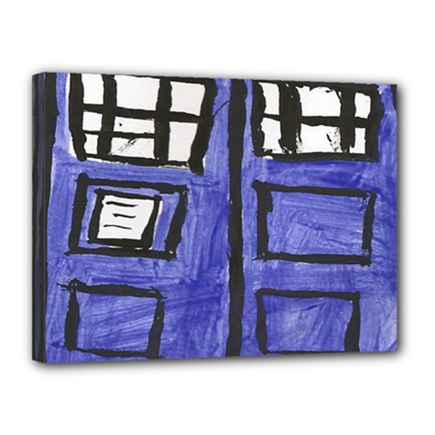 Tardis Painting Canvas 16  X 12  (stretched) by Sudhe