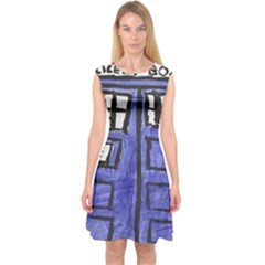 Tardis Painting Capsleeve Midi Dress by Sudhe