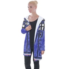 Tardis Painting Longline Hooded Cardigan by Sudhe