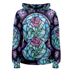 Cathedral Rosette Stained Glass Beauty And The Beast Women s Pullover Hoodie by Sudhe