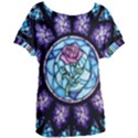 Cathedral Rosette Stained Glass Beauty And The Beast Women s Oversized Tee View1