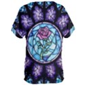 Cathedral Rosette Stained Glass Beauty And The Beast Women s Oversized Tee View2