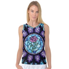 Cathedral Rosette Stained Glass Beauty And The Beast Women s Basketball Tank Top by Sudhe