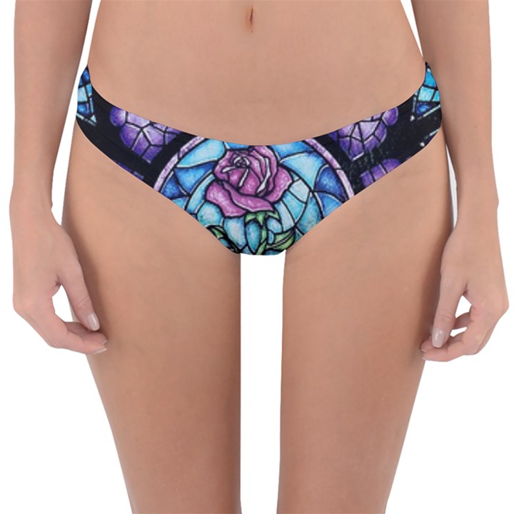 Cathedral Rosette Stained Glass Beauty And The Beast Reversible Hipster Bikini Bottoms