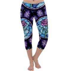 Cathedral Rosette Stained Glass Beauty And The Beast Capri Yoga Leggings by Sudhe