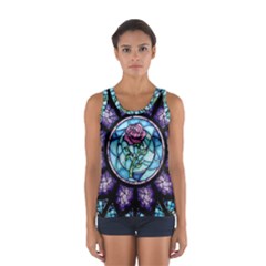 Cathedral Rosette Stained Glass Beauty And The Beast Sport Tank Top  by Sudhe