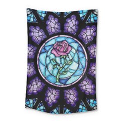 Cathedral Rosette Stained Glass Beauty And The Beast Small Tapestry by Sudhe