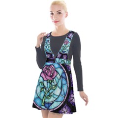 Cathedral Rosette Stained Glass Beauty And The Beast Plunge Pinafore Velour Dress