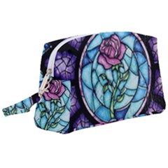 Cathedral Rosette Stained Glass Beauty And The Beast Wristlet Pouch Bag (large) by Sudhe